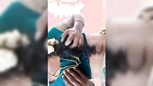 Casted Indian bhabhi reveals her natural tits and masturbates in saree