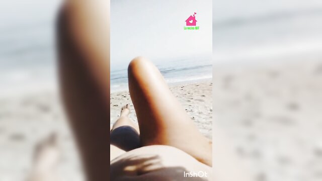 Homemade video of a nudist couple exploring their sexuality on a naked beach