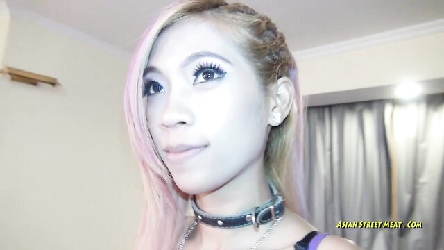 Blonde Asian whore enjoys anal and toys in HD video