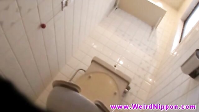 Japanese babes indulge in bizarre sex on the toilet