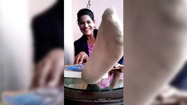 Stinky feet fetish roleplay with a Latina teacher