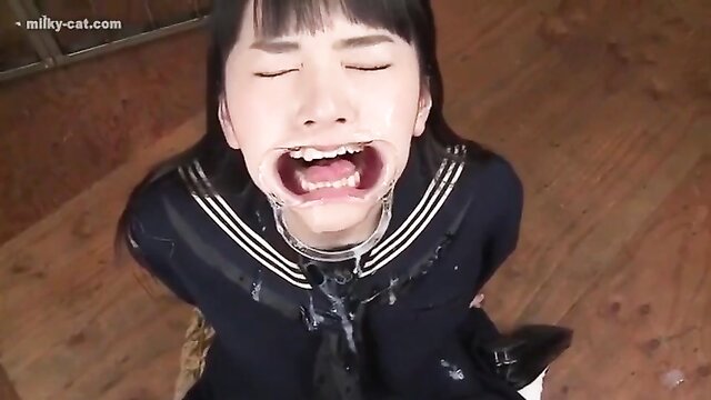 Gokkun Tsun4 K1mur4 swallows cum in hardcore Japanese video