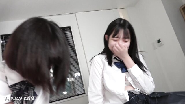 Japanese amateur teens in creampie and blowjob video