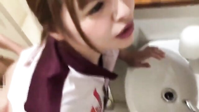 Yuna Ogura a stunning Japanese teen indulges in some steamy store sex